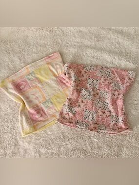 Lot of TWO Hollister Size Medium Taylor Tube Tops Seashells Patchwork Lilac
